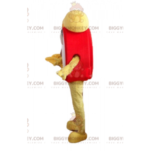 Costume de mascotte BIGGYMONKEY™ de réveil rouge jaune et blanc