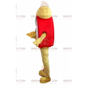 Costume de mascotte BIGGYMONKEY™ de réveil rouge jaune et blanc