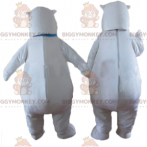 Mascotte dell'orso polare di BIGGYMONKEY™ con sciarpa blu -
