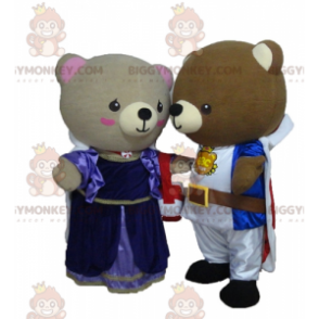 ursos mascotes do BIGGYMONKEY™ vestidos de princesa e cavaleiro