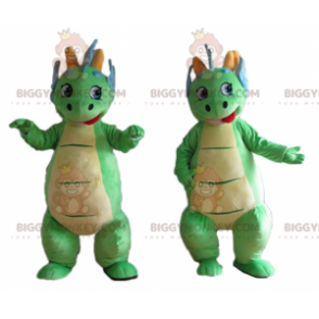 2 BIGGYMONKEY's mascotte van schattige en kleurrijke groene en