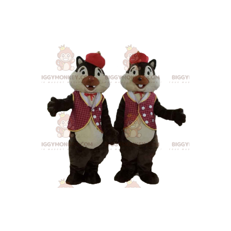 2 BIGGYMONKEY™s Eichhörnchen-Maskottchen von Tic et Tac in