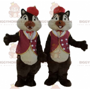 2 BIGGYMONKEY™s squirrel mascots from Tic et Tac in traditional