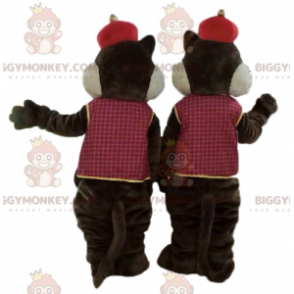 2 mascotes de esquilo BIGGYMONKEY™ de Tic et Tac em trajes