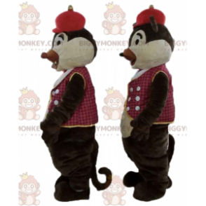 2 BIGGYMONKEY™s squirrel mascots from Tic et Tac in traditional