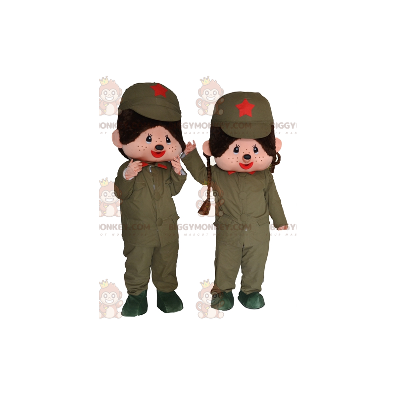 2 BIGGYMONKEY™s maskot av Kiki, den berömda militära plyschapan