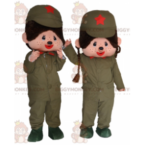 2 BIGGYMONKEY™s mascot of Kiki the famous military plush monkey