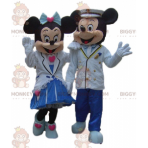 2 velklædte søde Minnie og Mickey Mouse maskot BIGGYMONKEY™s -