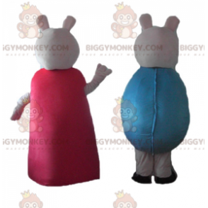 BIGGYMONKEY's mascottevarkens, de ene in rode jurk en de andere