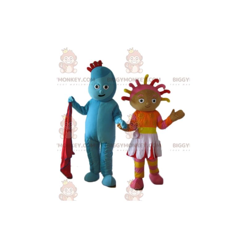 2 maskot BIGGYMONKEY™ je jeden z modrého muže a druhý z barevné