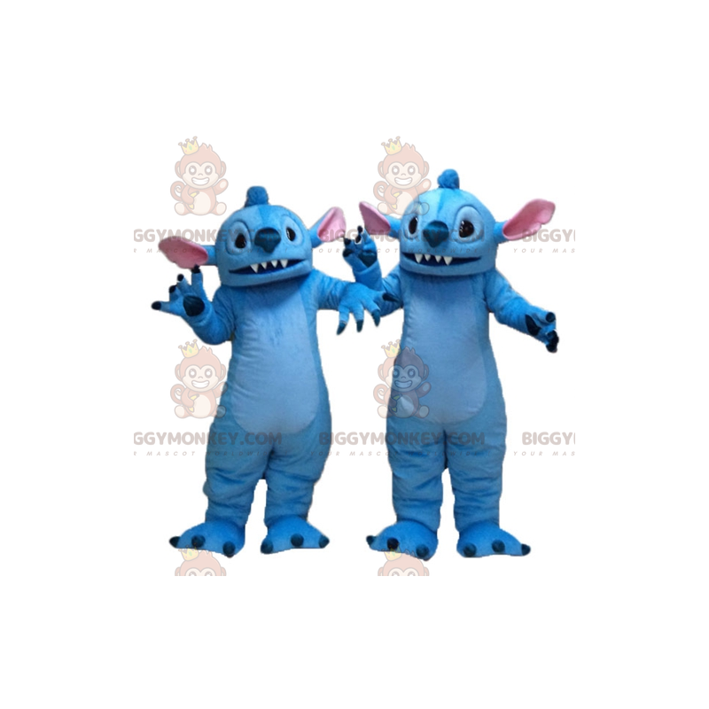2 BIGGYMONKEY™s maskot af Stitch rumvæsenet fra Lilo og Stitch