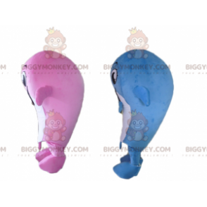 2 ballenas mascota BIGGYMONKEY™s una rosa y otra azul -