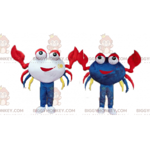 2 mascote BIGGYMONKEY™ de caranguejos muito coloridos e