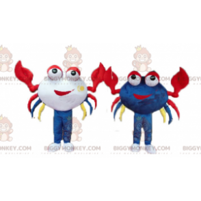 2 mascote BIGGYMONKEY™ de caranguejos muito coloridos e