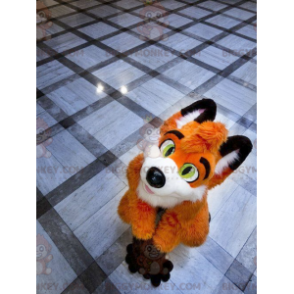 BIGGYMONKEY™ Maskottchen-Kostüm Fuchs in Orange, Weiß und