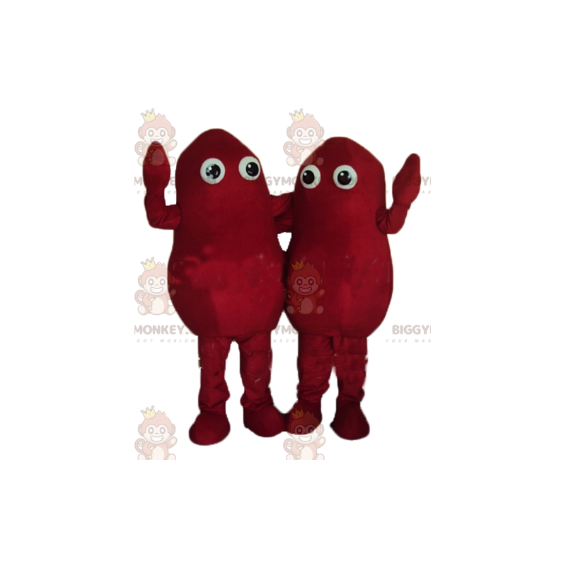 2 mascotes de homem de batata vermelha BIGGYMONKEY™s –