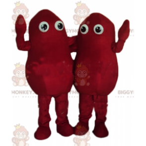 2 mascotes de homem de batata vermelha BIGGYMONKEY™s –