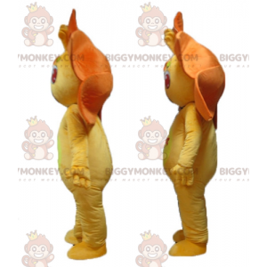 2 BIGGYMONKEY™s orange og gule liljeblomstmaskot -