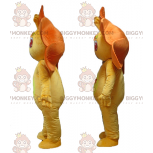 Duo de mascottes BIGGYMONKEY™ de fleurs orange et jaunes de