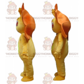 2 BIGGYMONKEY™s orange og gule liljeblomstmaskot -