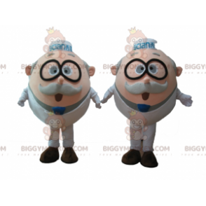 2 BIGGYMONKEY™s mascot old men scientists with glasses –