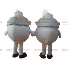 2 BIGGYMONKEY™s mascot old men scientists with glasses -