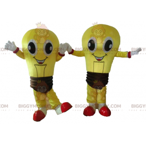 mascotes BIGGYMONKEY™s muito sorridentes lâmpadas amarelas e