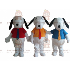 3 BIGGYMONKEY's Beroemde Cartoon Witte Hond Snoopy Mascotte -