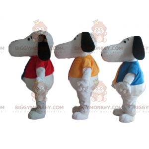 3 mascote Snoopy de desenho animado famoso cão branco do