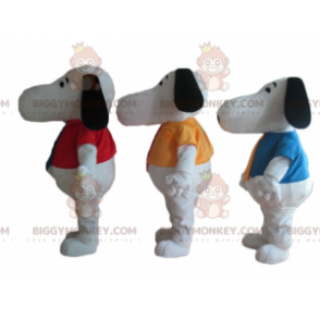 3 BIGGYMONKEY™s berömda tecknade vit hund Snoopy maskot -