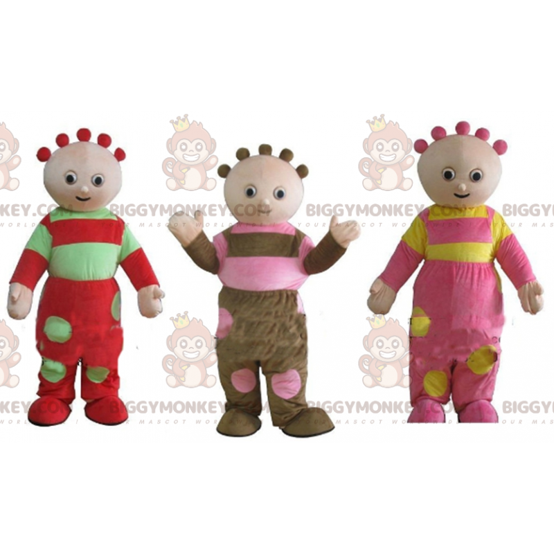 3 BIGGYMONKEY™ mascotte di bambole divertenti e colorate -