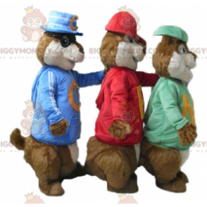 3 maskoti veverky BIGGYMONKEY™ od Alvina a Chipmunků –
