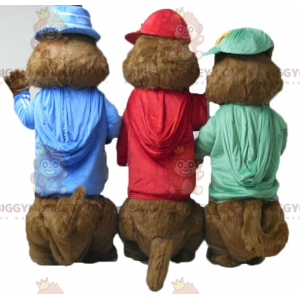 3 mascottes BIGGYMONKEY™ d'écureuils d'Alvin et les Chipmunks -