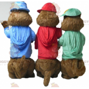 3 BIGGYMONKEY™s ekorrmaskotar från Alvin and the Chipmunks -