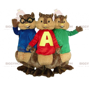 3 mascotas de ardilla BIGGYMONKEY™ de Alvin y las Ardillas -