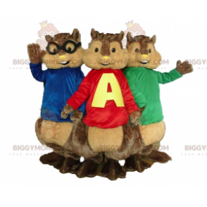 3 Eichhörnchen-Maskottchen von BIGGYMONKEY™ aus Alvin und die