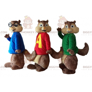 3 mascotas de ardilla BIGGYMONKEY™ de Alvin y las Ardillas -