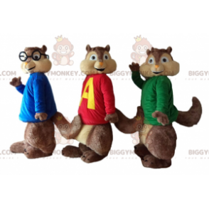 3 BIGGYMONKEY™-orava-maskottia Alvin and the Chipmunksilta -