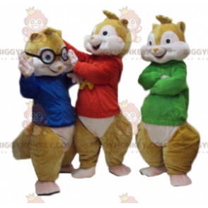 3 BIGGYMONKEY™s ekorrmaskotar från Alvin and the Chipmunks -