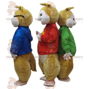 3 BIGGYMONKEY™s ekorrmaskotar från Alvin and the Chipmunks -