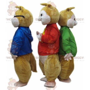 3 BIGGYMONKEY™s ekorrmaskotar från Alvin and the Chipmunks -