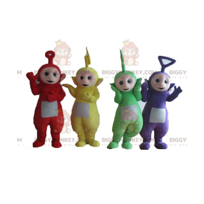4 personagens do programa de TV colorido do mascote dos