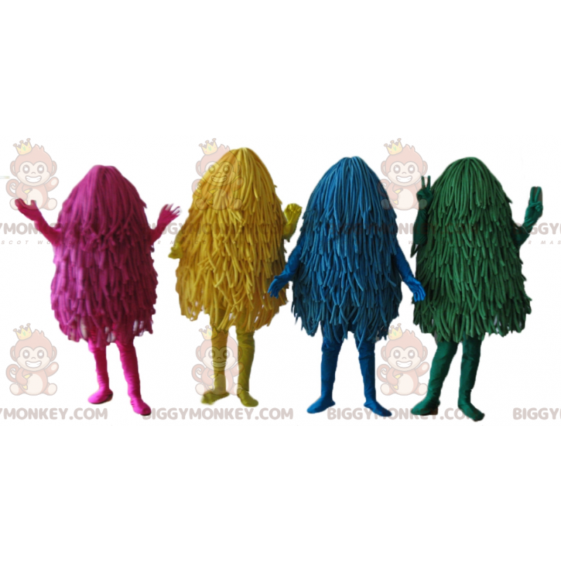 4 barevné mopy maskota BIGGYMONKEY™ – Biggymonkey.com