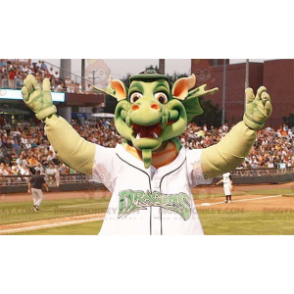 Traje de mascote de dragão verde gordo BIGGYMONKEY™ –