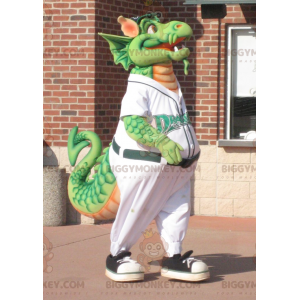 Costume de mascotte BIGGYMONKEY™ de gros dragon vert -