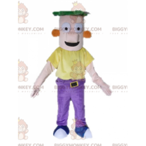 Costume de mascotte BIGGYMONKEY™ de Ferb de la série TV Phineas