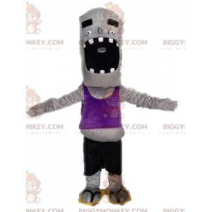 Gigantisch leuk grijs zombie BIGGYMONKEY™ mascottekostuum -