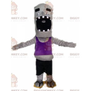 Costume de mascotte BIGGYMONKEY™ de zombie gris amusant et