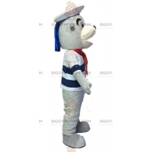 Costume de mascotte BIGGYMONKEY™ d'otarie grise et blanche