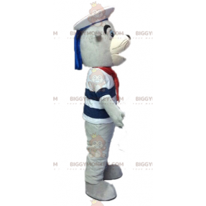 BIGGYMONKEY™ costume da mascotte di leone marino grigio e